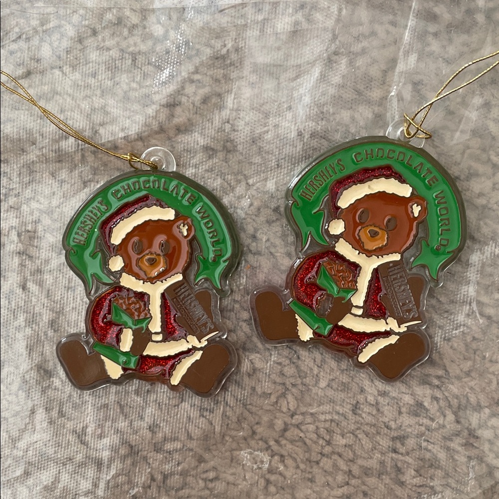 Pair of Hersheys‎ Chocolate World 1989 Ornaments